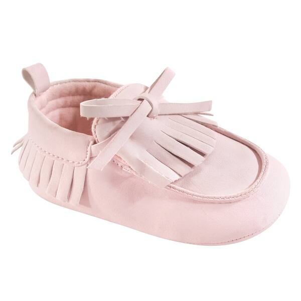 slide 1 of 1, Hudson Baby Infant Girl Moccasin Shoes, Light Pink 0-6 Months - Light Pink