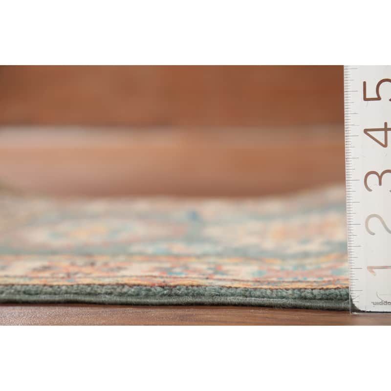 Geometric Kazak Accent Rug Hand-Knotted Wool Carpet - 2'1"x 2'10"