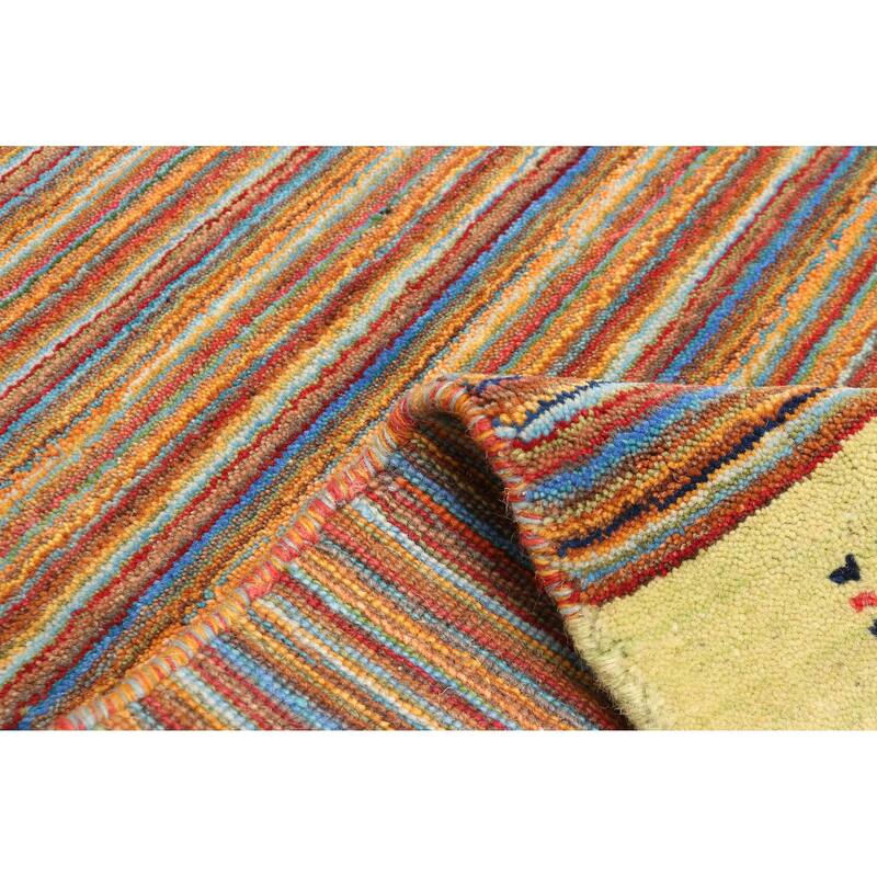 ECARPETGALLERY Hand Loomed Kashkuli Gabbeh Red Wool Rug - 4'0 x 5'8