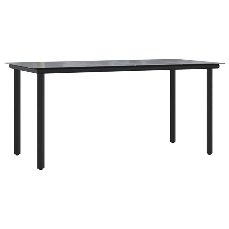 vidaXL Patio Dining Set Outdoor Dining Table and Chair Poly Rattan and Steel