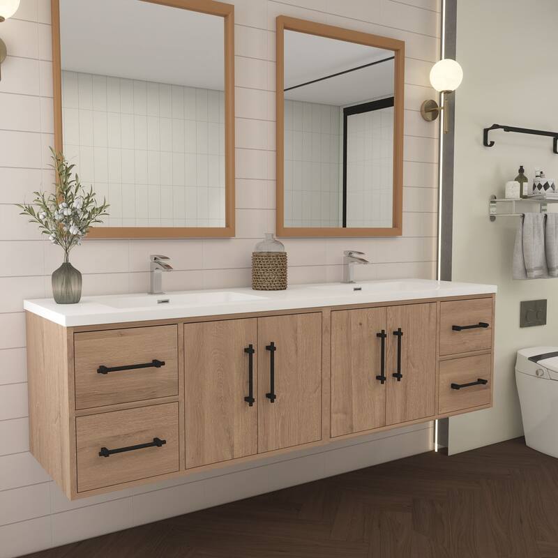 Victoria 72'' Wall-mounted Vanity with Double Reinforced Acrylic Sink - 71.5