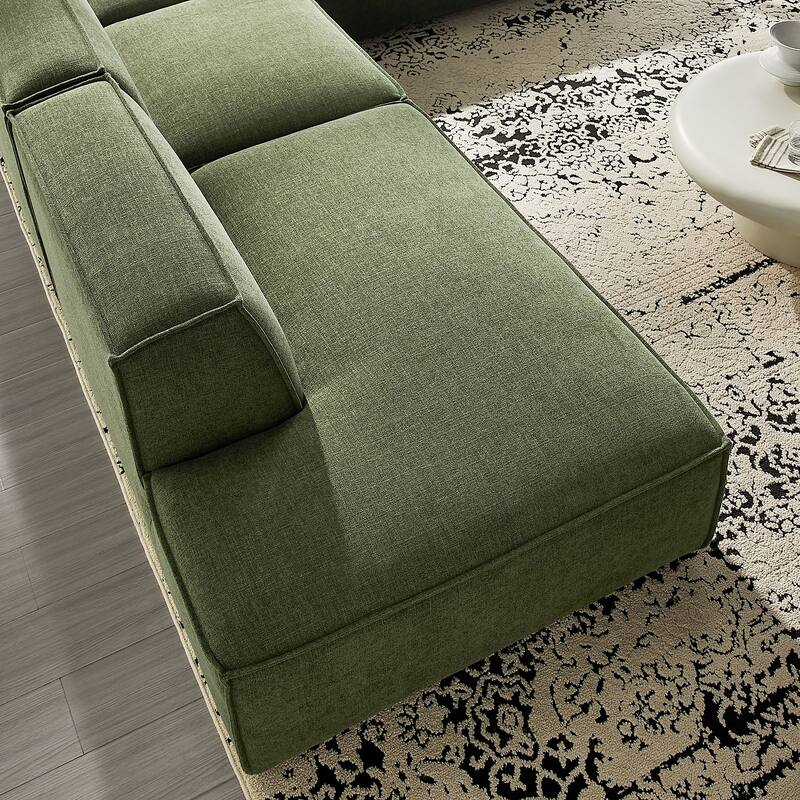 Restore 4-Piece Performance Fabric Upholstered Modular L-Shaped Armless Sectional Sofa