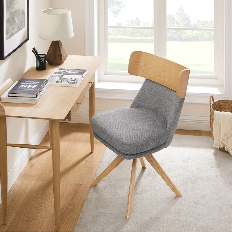 Art Leon Wood and Fabric Swivel Desk Chair