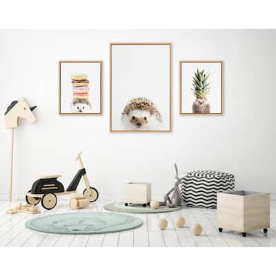 Kate and Laurel Sylvie Hedgehog Canvas Art Set by Amy Peterson