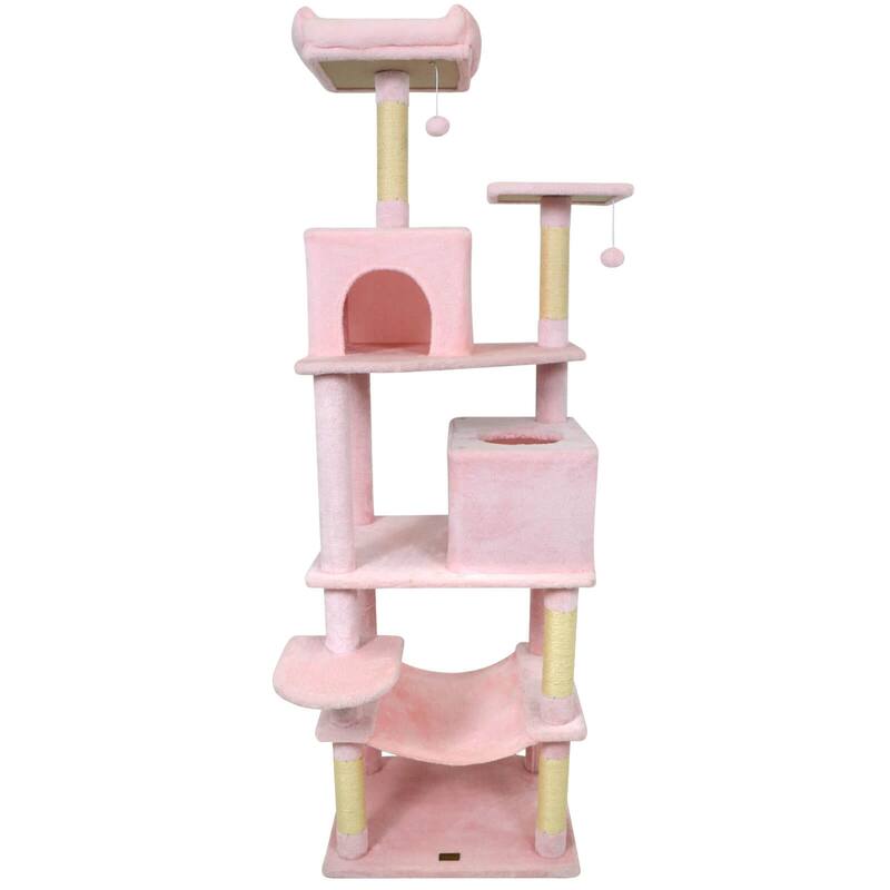 Costway 70” Cat Tree for Indoor Cats with Padded Top Perch, Dual - See Details