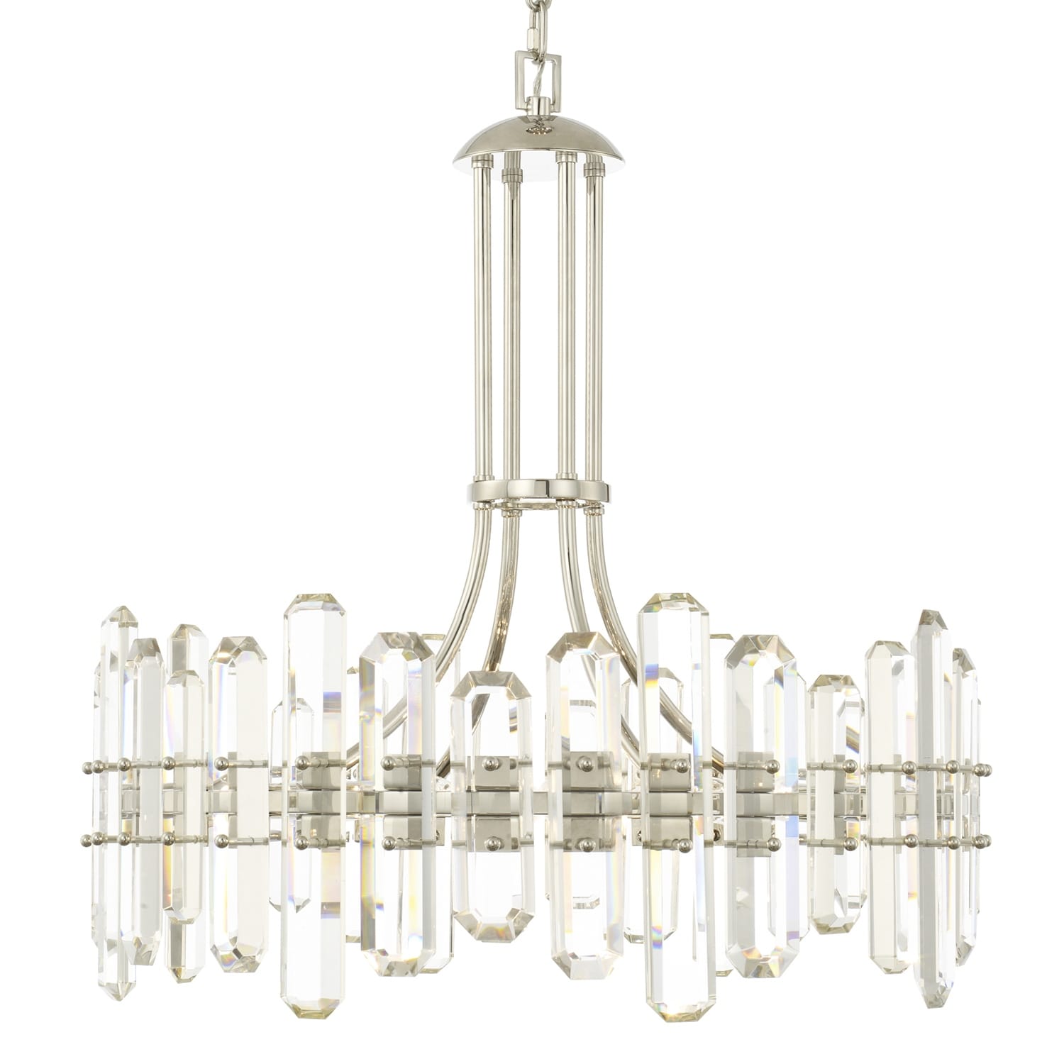 Bolton 8 Light Polished Nickel Chandelier - 24.75'' W x 26'' H