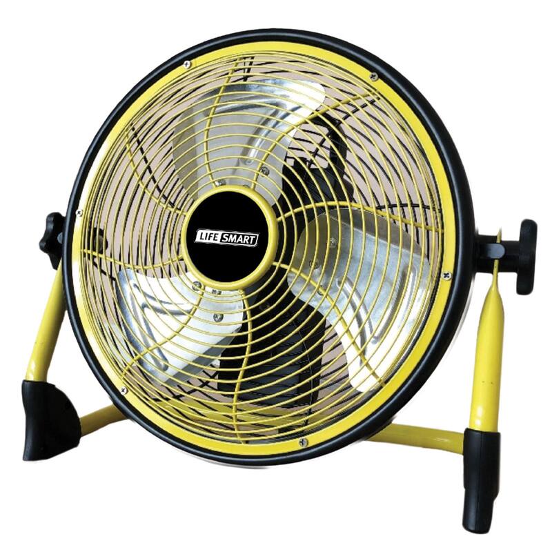 Lifesmart FGD-12C 12 In Rechargeable Battery Powdered Variable Speed Fan, Yellow - 8.20