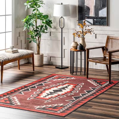 Nuloom Adrena SpinClean Bold Boho Machine Washable Area Rug