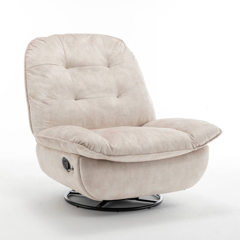 Velvet Oversized Recliner Chair with Swivel, Rocker & Phone Holder