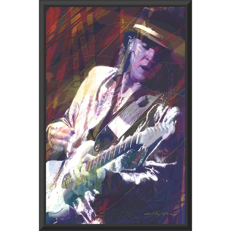 Guitar Master Stevie Ray Vaghn SRV Framed Art Poster - 24 x 36 Inch