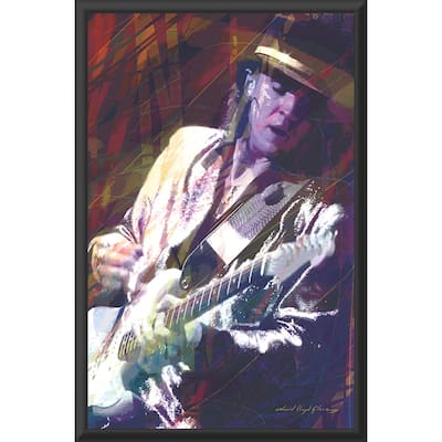 Guitar Master Stevie Ray Vaghn SRV Framed Art Poster - 24 x 36 Inch