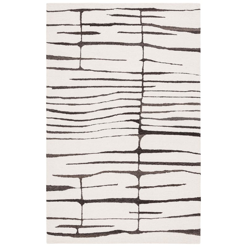 SAFAVIEH Handmade Ebony Yafit Contemporary Wool Rug