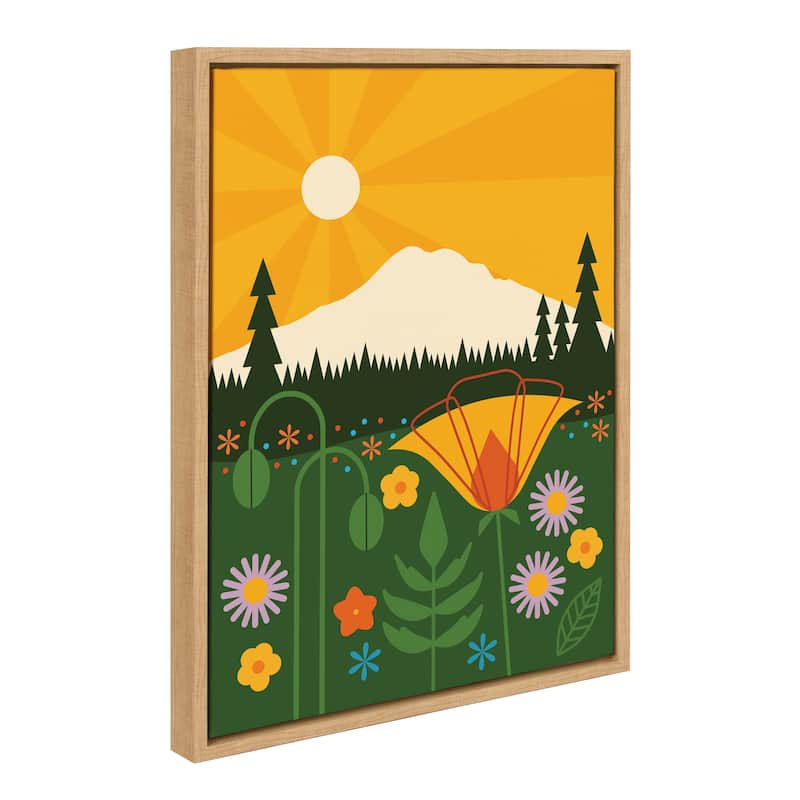 Kate and Laurel Sylvie Rainier Framed Canvas by Amber Leaders Designs - 18x24 - Plastic - Natural