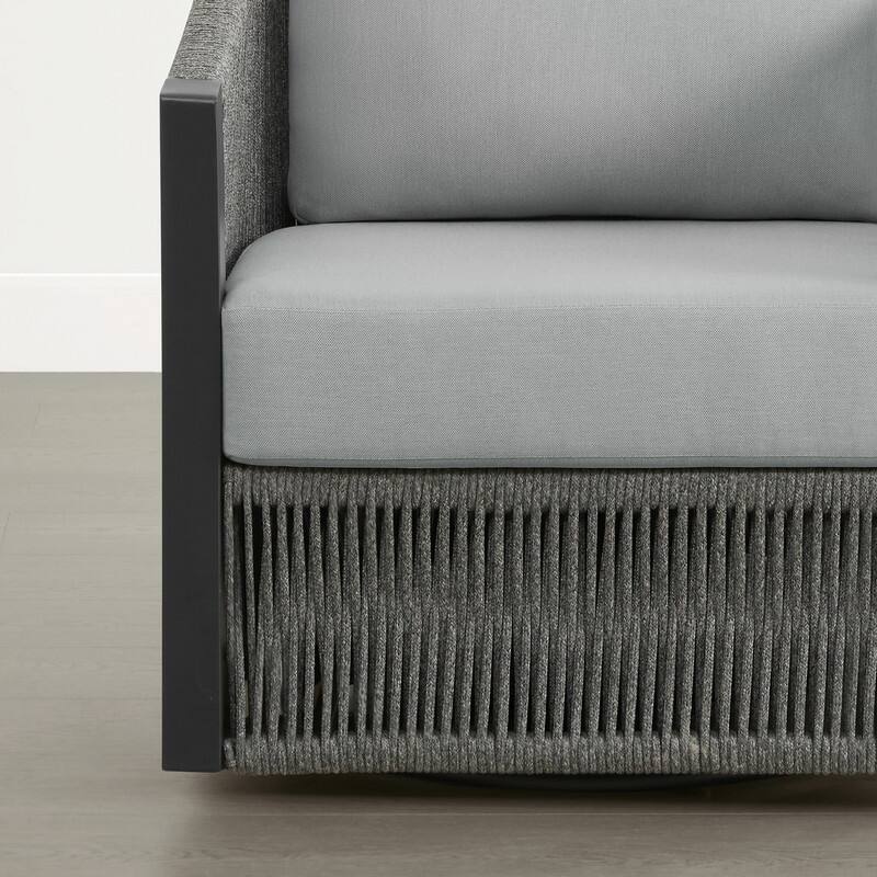 Carlos Modern Swivel Accent Chair with Handwoven Rope For Living Room