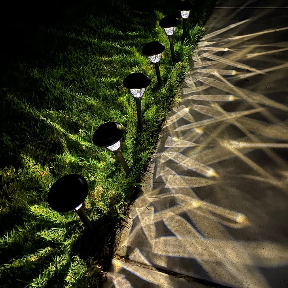 6 Pack Pathway Solar LED Lights Outdoor Garden Lanscape Lighting Stakes Lamp Waterproof Warm White - 14.55*4.72*4.72 inches