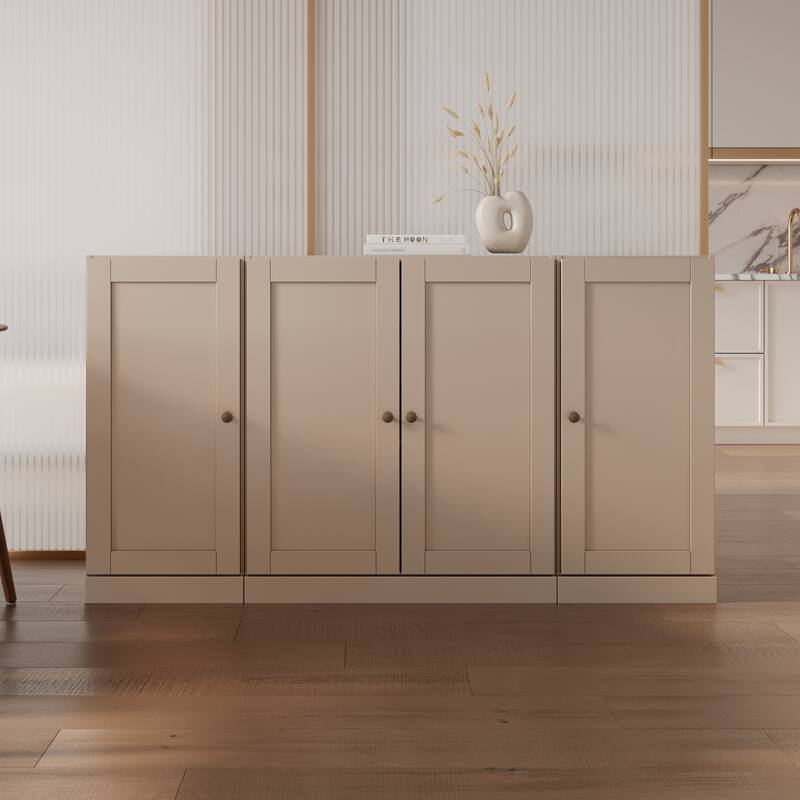 Palace Imports 100% Solid Wood 65" Sideboard with Shaker Doors, 2-Drawers & Adjustable Shelves