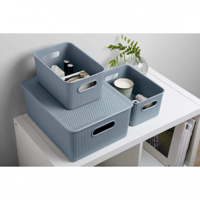 Superio Ribbed Storage Bin (3 Pack) - 11.5"W x 15"D x 6.25"H