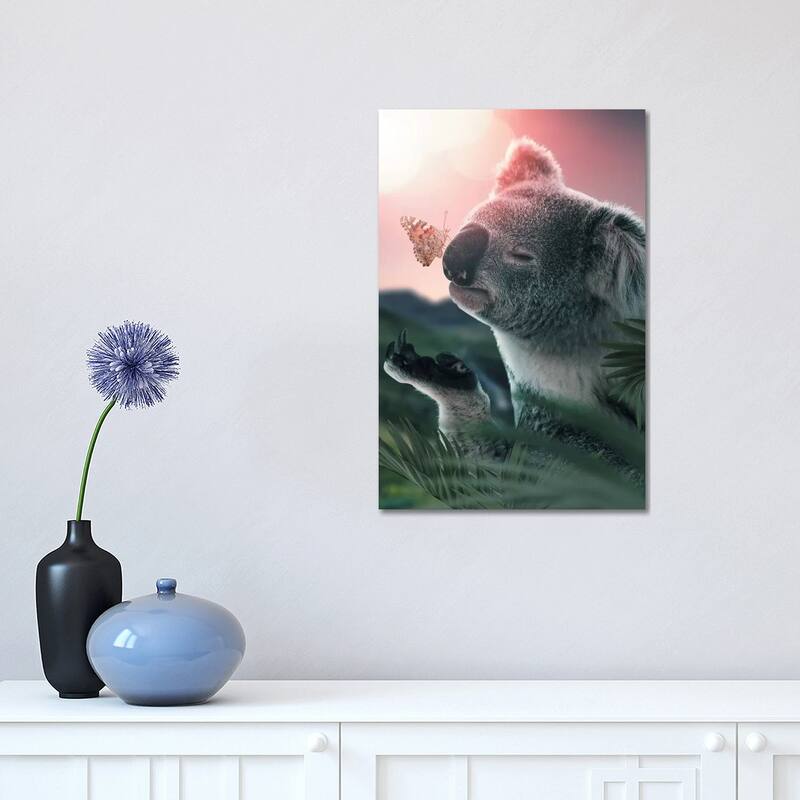 iCanvas "Koala Butterfly" by Zenja Gammer Canvas Print - 18x12x1.5
