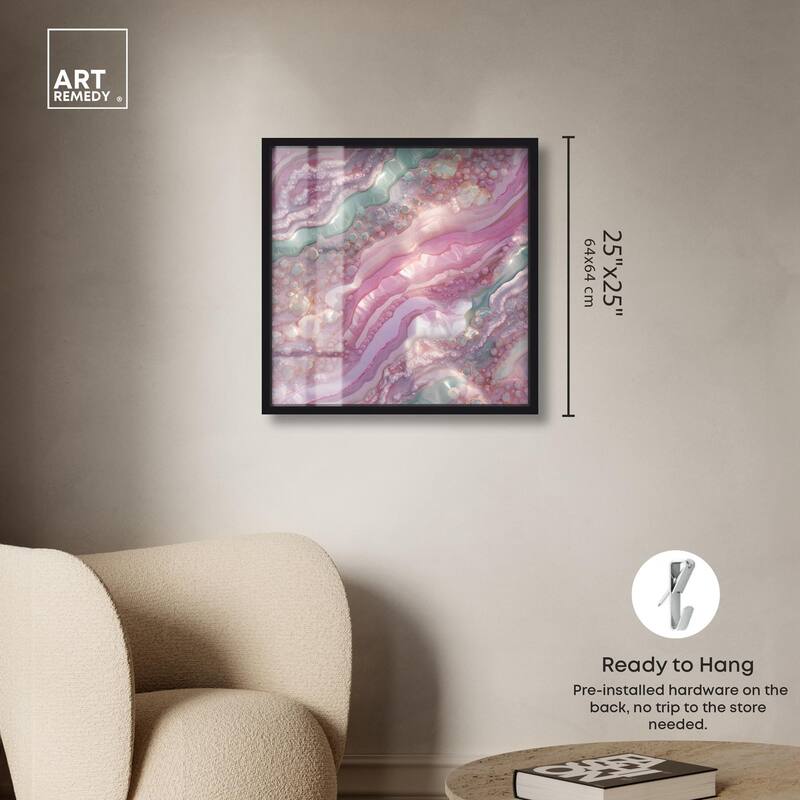 Pink and Mint Crystal I Shadowbox by Art Remedy