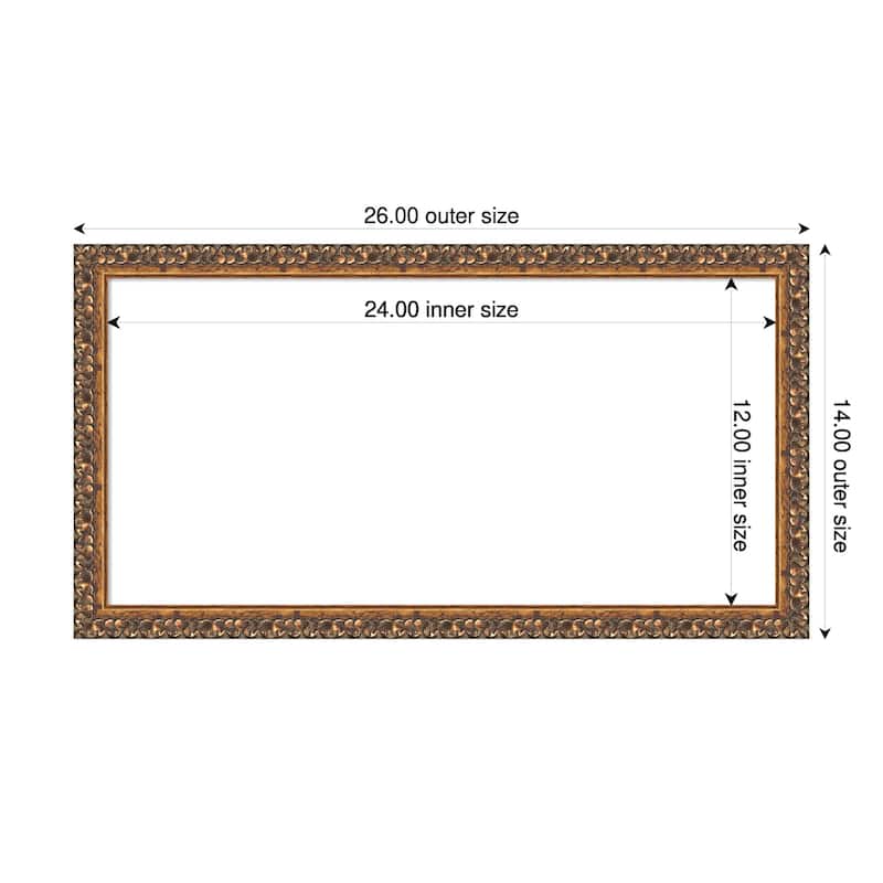 Amanti Art Antique Bronze Framed Dry Erase Magnetic Board - 26 x 14 in