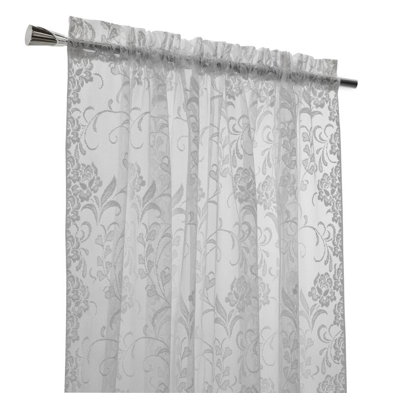 Limoges Embroidered Lace Rod Pocket Curtains Valances Swags and Tiers