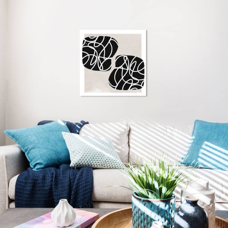 Wynwood Studio Abstract Chaos and Order Black and Modern & Contemporary Wall Art Canvas Print - 20 x 20