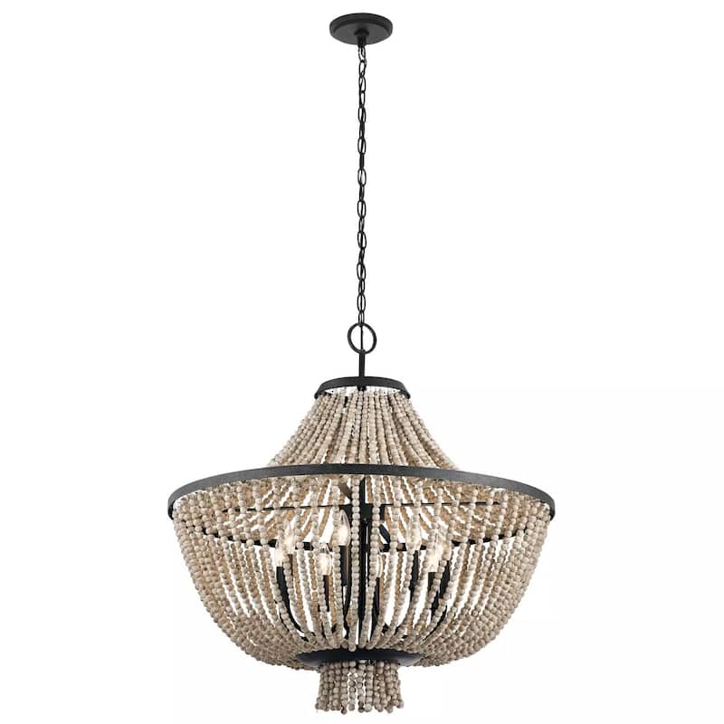 Kichler Brisbane 8 Light 30" Wide 1 Tier Beaded Empire Chandelier