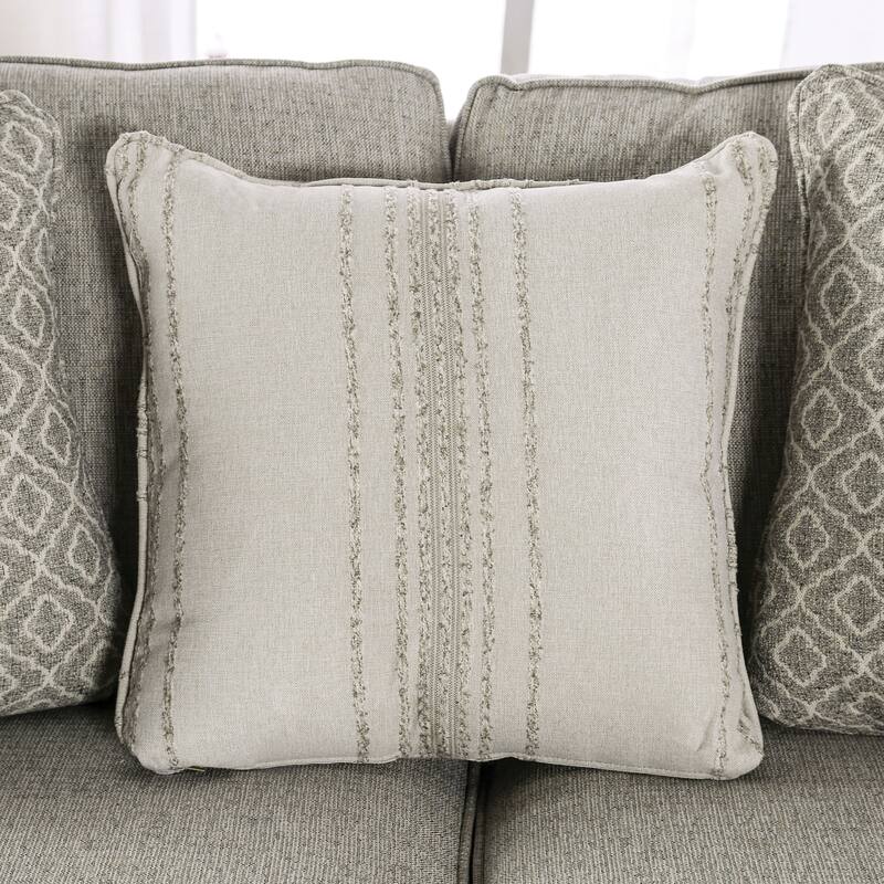 Ruwa Transitional Grey Fabric Upholstered Stain-Resistant Loveseat by Furniture of America