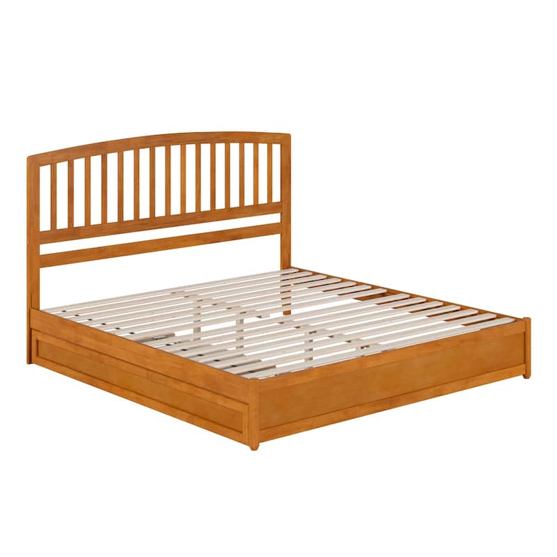 Lucia Platform Bed with Panel Footboard and Twin XL Trundle