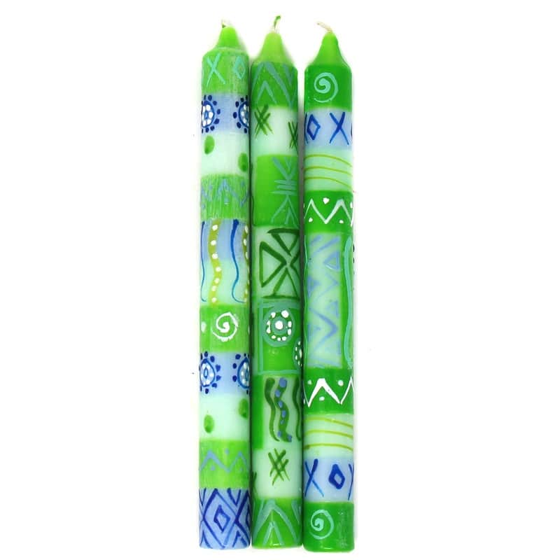 Handmade Taper Dinner Candles Farih Design Set of 3 (South Africa)