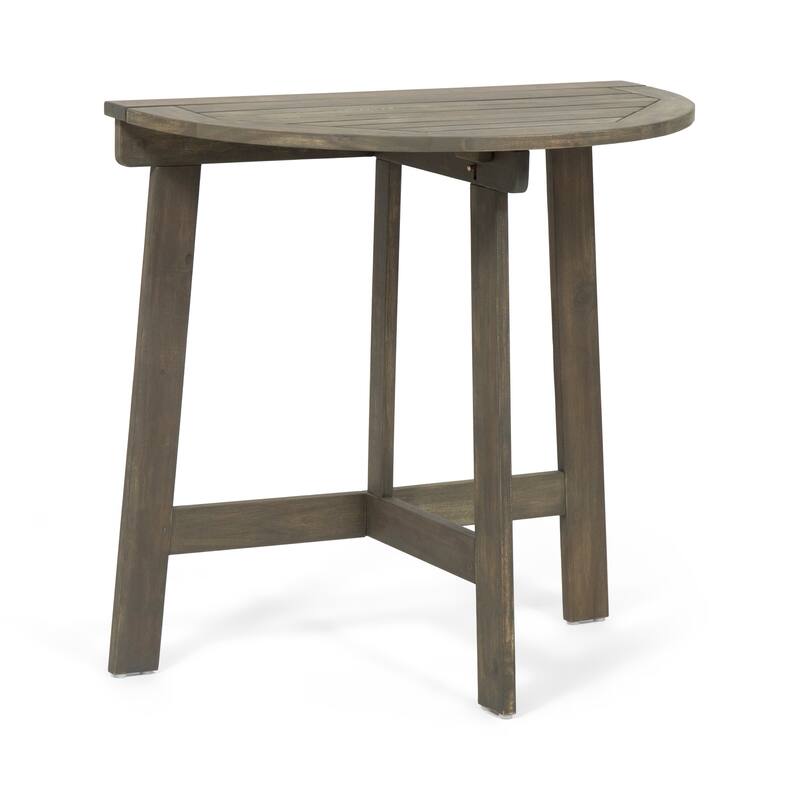Westmount Outdoor 2 Seater Half-Round Folding Acacia Wood Bistro Table Set by Christopher Knight Home