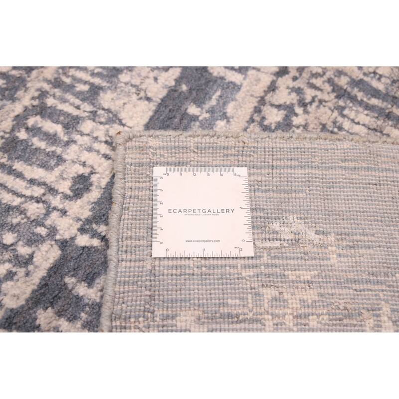 ECARPETGALLERY Hand Loomed Elysian Light Denim Blue Rug - 8'1 x 9'10