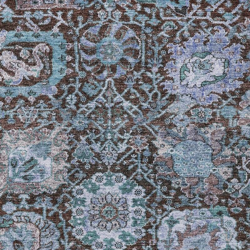 HomeRoots Damask Traditional Rectangle Outdoor Rug