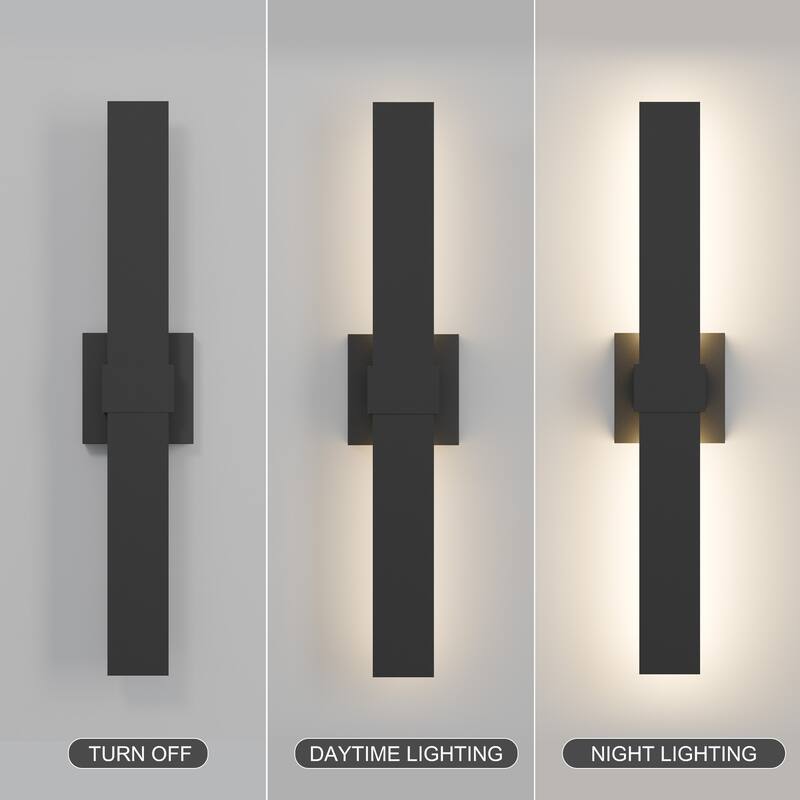 1-Light Black/White Aluminum LED Outdoor Wall Sconce (1 Pack / 2 Pack)