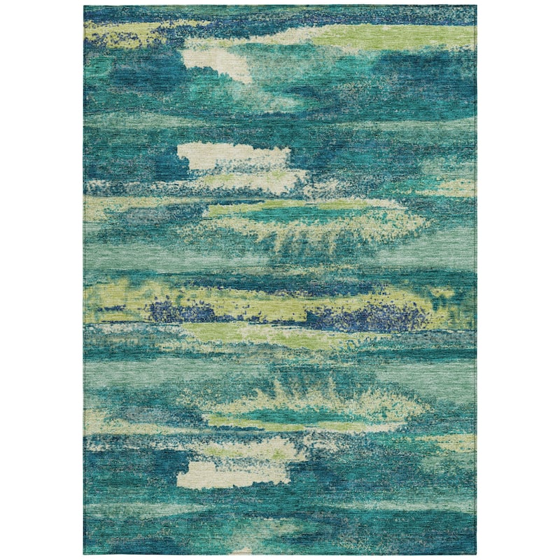 HomeRoots Abstract Transitional Rectangle Outdoor Rug