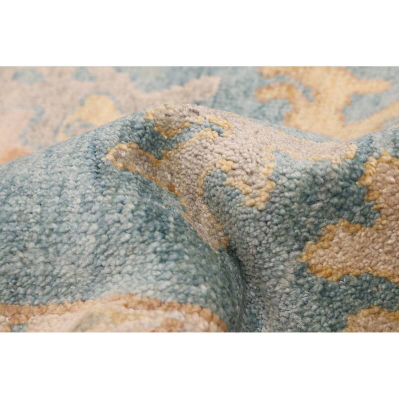 ECARPETGALLERY Hand-knotted Modern Oushak Sky Blue Wool Rug - 9'1 x 12'3