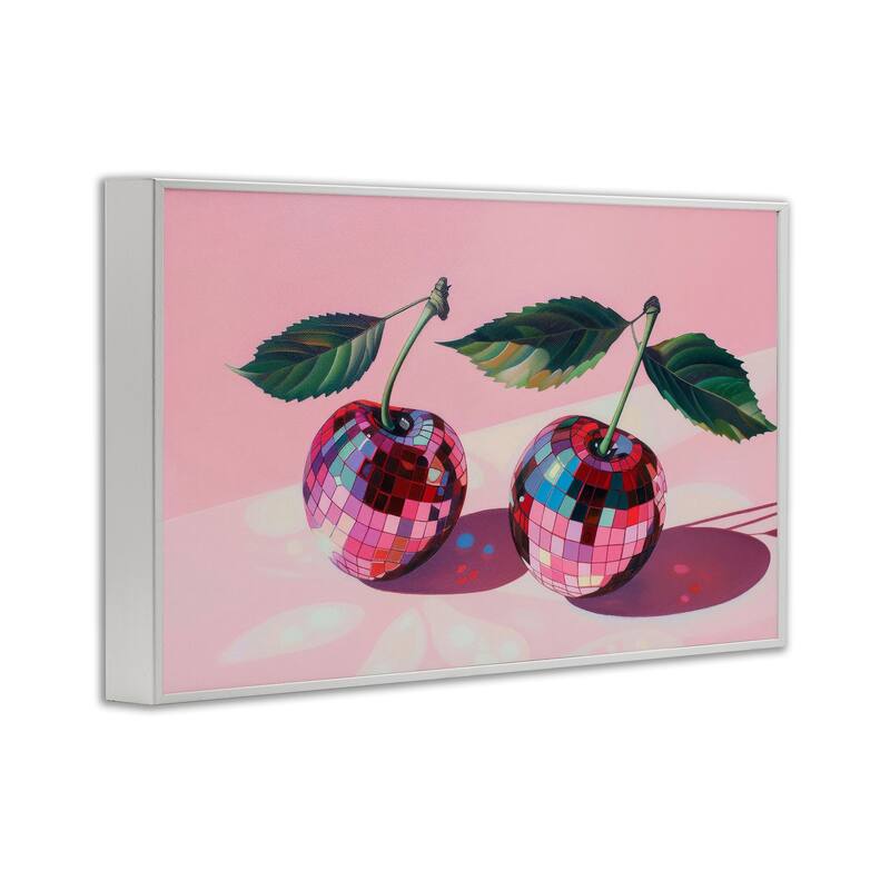 Stupell Disco Ball Cherry Pair Framed Giclee Art Design By LSR Creative Studio