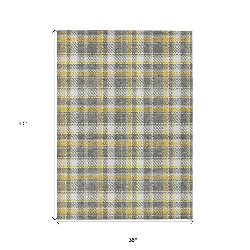 Ralo Plaid Weather Resistant Versatile Elegance Runner Outdoor Rug