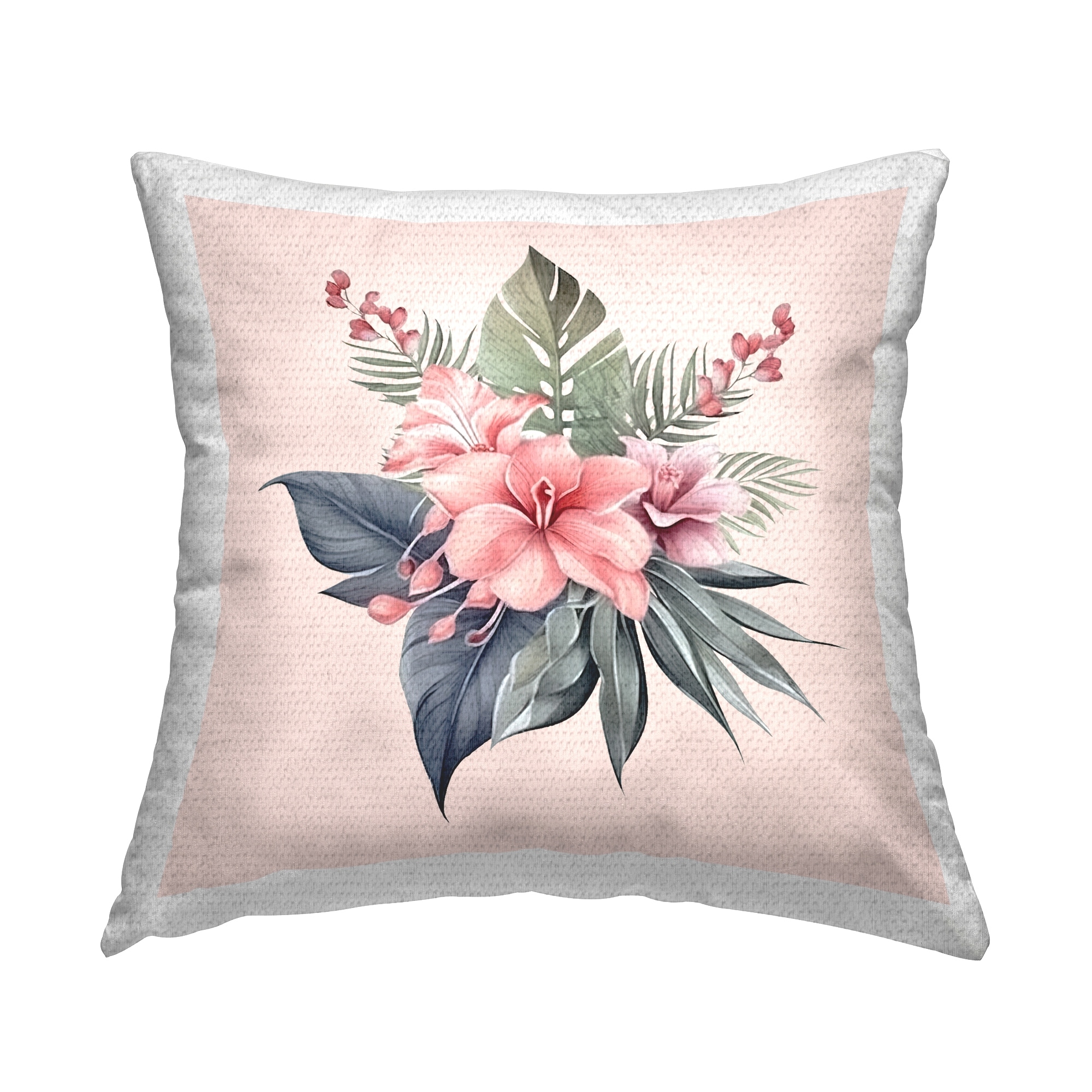Stupell Mixed Tropical Flowers Printed Outdoor Throw Pillow Design by Birch&Ink