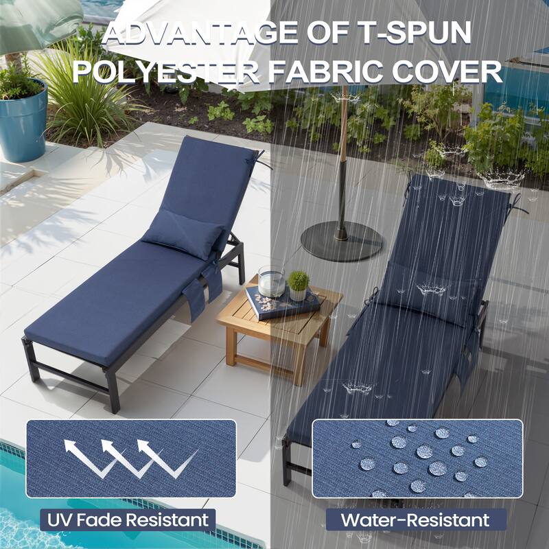 Pellebant Outdoor Lounge Chair Cushions with Pillow