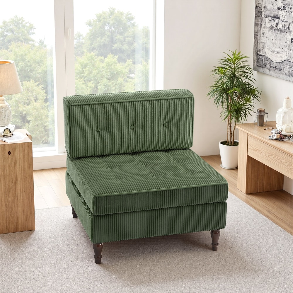 Modern Corduroy Corner Armchair Armless Chair sofa