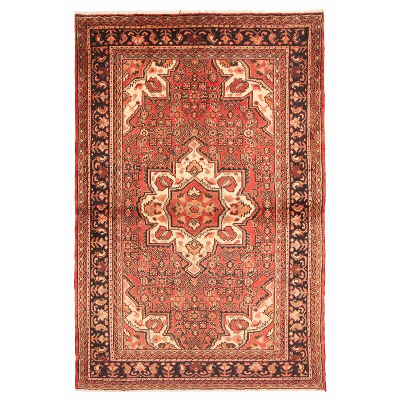 ECARPETGALLERY Hand-knotted Andelz Red Wool Rug - 4'10 x 7'2 - Red - 4'10 x 7'2