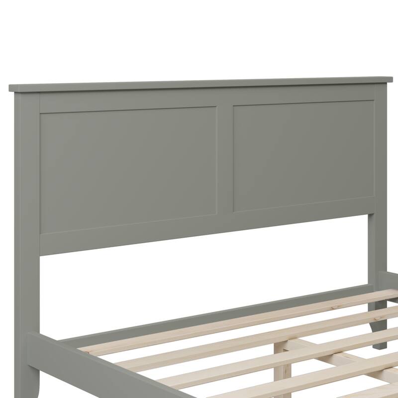 Modern Solid Wood Platform Bed with Wear-Resistant Finish