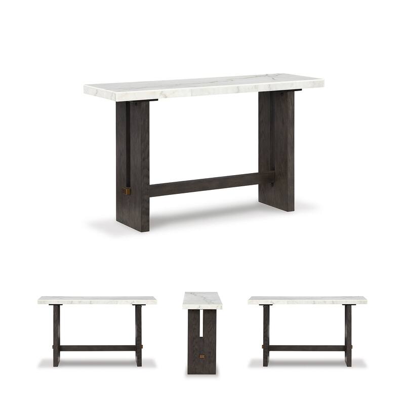 Signature Design by Ashley Burkhaus White / Dark Brown Sofa Table - 52"W x 16"D x 30"H