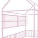 preview thumbnail 9 of 61, Metal House Bed Frame Kids Montessori Bed Floor Bed with Fence and Shelves for Kids Girls Boys