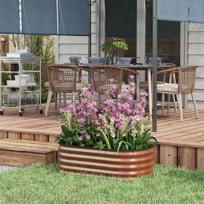 Outsunny 3.5' x 2' x 1' Galvanized Raised Garden Bed Kit