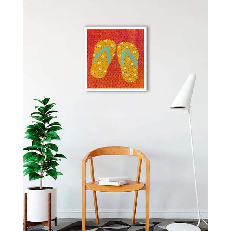 Flip Flop Fun IV Framed Poster - 18 x 24 Inch - White