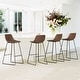 preview thumbnail 16 of 49, LUE BONA Modern Faux Leather Metal Frame Counter Height Bar Stools (Set of 4)