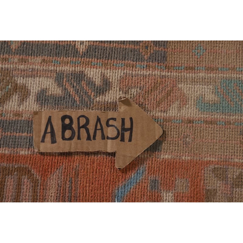 Orange Ardebil Persian Vintage Runner Rug Hand-Knotted Wool Carpet - 3'0" x 10'0"