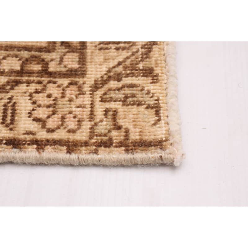 ECARPETGALLERY Hand-knotted Antalya Vintage Beige Wool Rug - 9'3 x 10'8